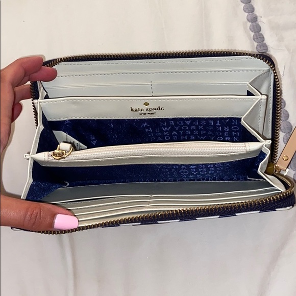Navy and White Lemon Kate Spade Wallet - Picture 3 of 5